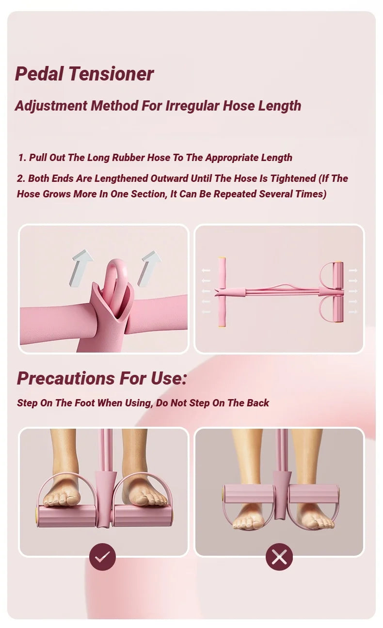 Vier-buisspanner Multifunctionele huishoudelijke fitness Yoga buikspierversterkende elastische band spankoord Sit-up hulpmiddel