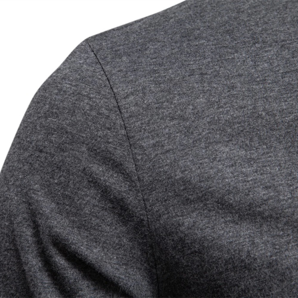 Men's Henley Collar Casual T-Shirt Solid Colour Long Sleeve Autumn Fashion High Quality 100% Cotton Male T-Shirts