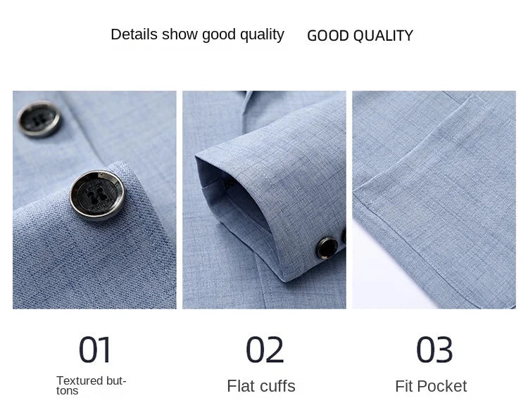 Men's Sun-Proof Coat, Light and Breathable Summer Long-Sleeve Jacket, Male Daily Business Casual Suit Size S-4XL