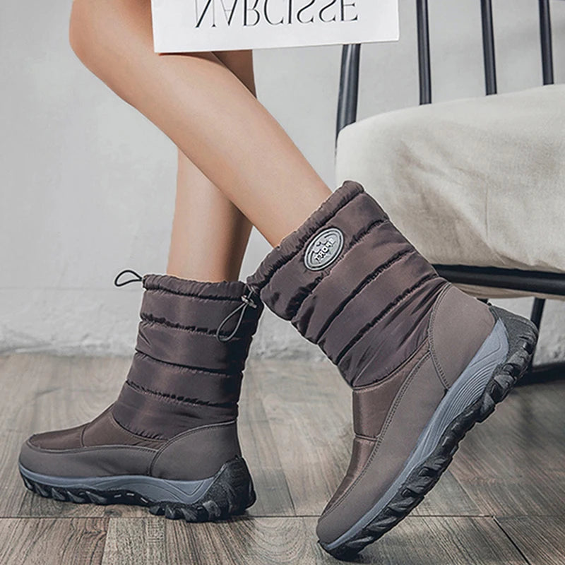 Women Boots Snow Plush Ladies Shoes Waterproof Women Shoes Zipper Boots Ladies Keep Warm Soft Botas Mujer Women's Winter Shoes