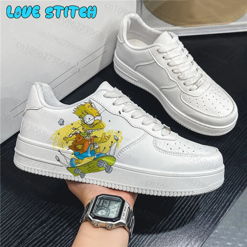 Simpson Dames Casual Schoenen Heren Platform Sneakers Mode Skateboardschoenen 3D Graffiti Student Casual Schoenen Cadeau