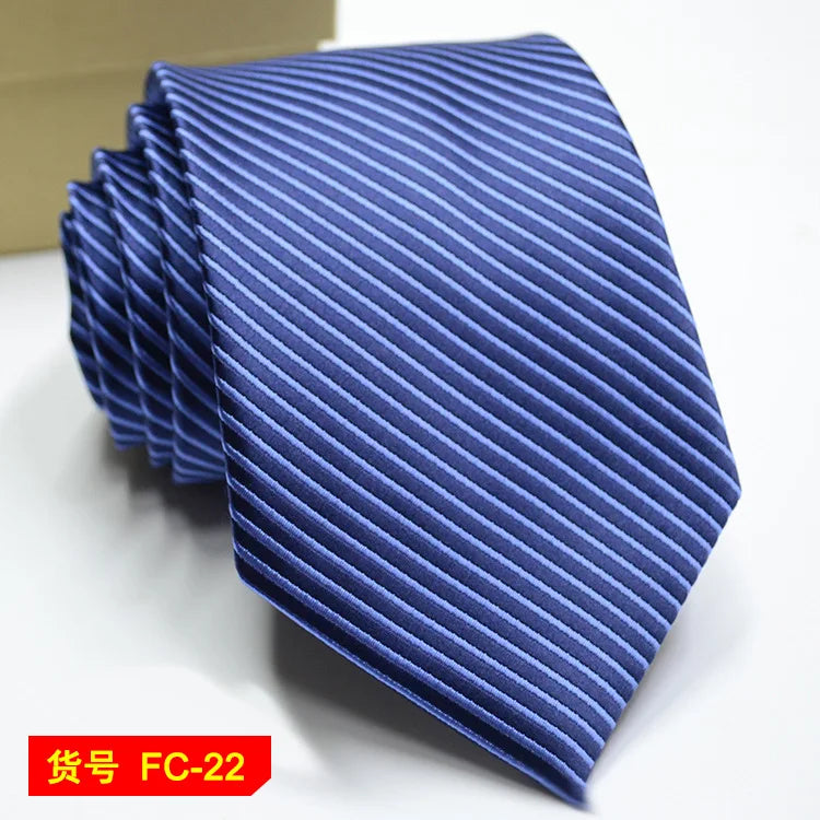 Men's Solid Color Stripe Floral Jacquard Necktie 7-8cm Width Fashionable Daily Wear Cravat for Wedding Party Gift