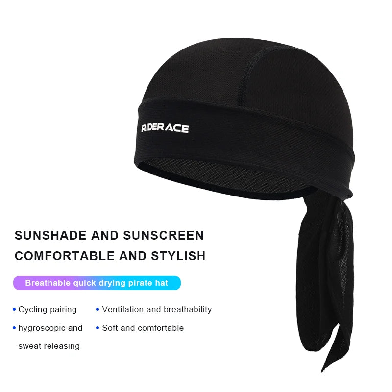 Summer Cycling Cap Quick Dry Breathable Pirate Hat Outdoor Sport Running Hiking Sunscreen Hood Headwear Wicking High Elasticity