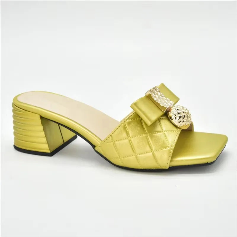 Low Heel Pumps Women Shoes Decorated with Rhinestone Slip on Shoes for Women Open Toe Women Party Shoe