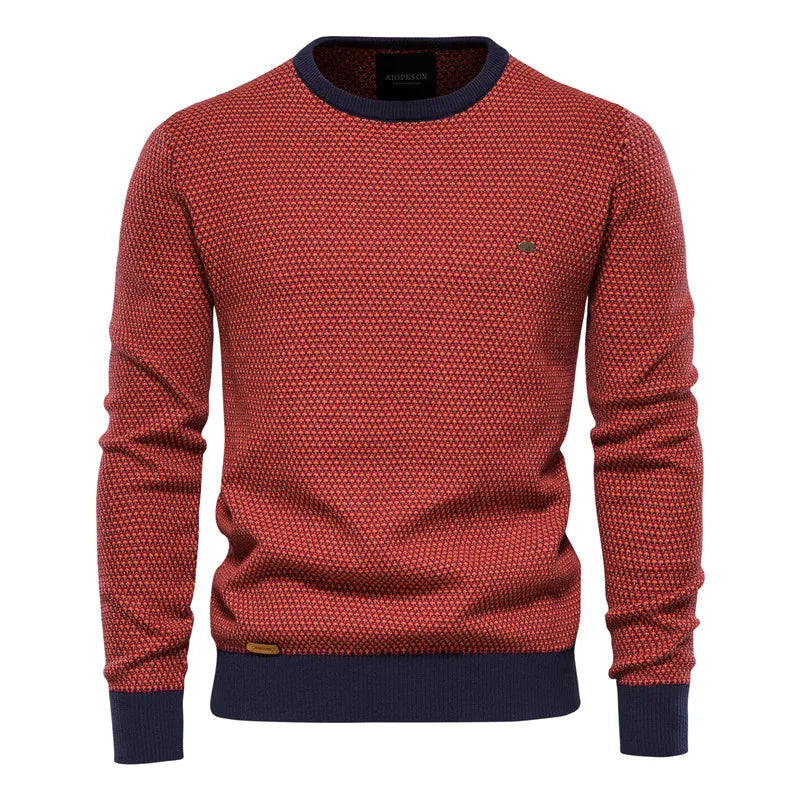 Men's Cotton Loose Pullovers Sweater Casual Warm Quality Spliced Men's Knitted Sweater Winter Sweaters for Men