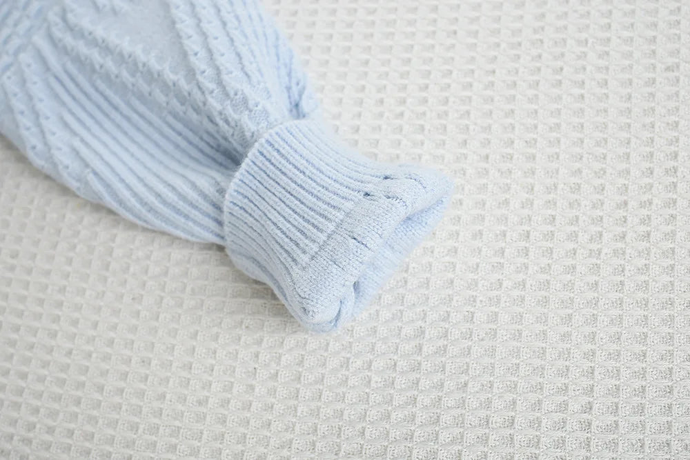 Autumn Kids Clothes 2PCS Set Candy Colour Bow Girls Knitted Sweater + Short Skirt Korean Loose Children Outfit 9M-5T