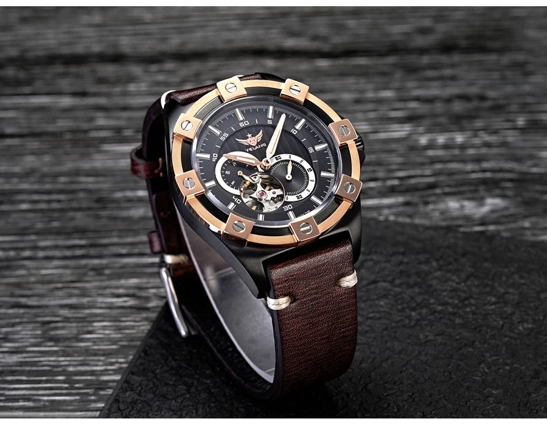 Yelang V1024 Men Brand Watches 44mm Japan Miyota 82S7 Automatic movement Luminous Men 100m Water-Resistant Watch Military Style