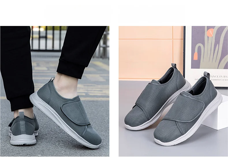 Unisex orthopedische wandelschoenen voor diabetici, voor brede voeten, gezwollen voeten, duimeversie, zacht en comfortabel