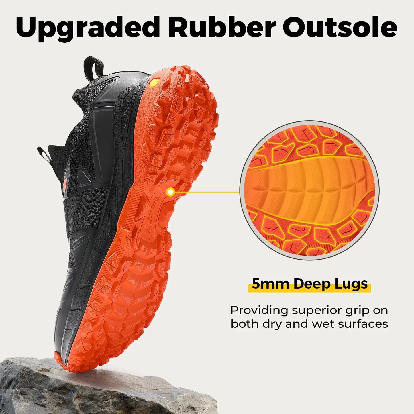 Men's Widened Hiking Walking Shoes Slip-On Comfortable Orthopaedic With Arch Support Non-Slip Sports Shoes For Travel