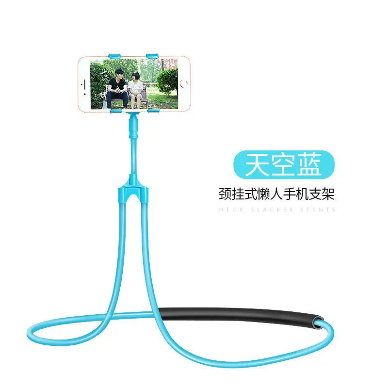 Rotatable Lazy Neck Phone Stand Holder 360 Degree Mobile Necklace Bracket Bed for Smartphones - Hands-Free Hanging Stan