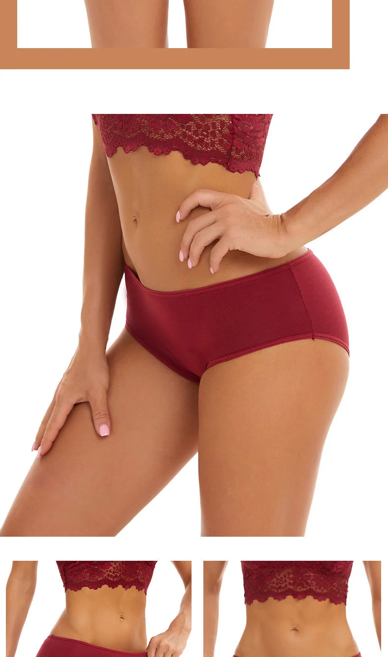 Cotton Women's Underwear Panties High Waist Briefs Solid Color Breathable Underpants Seamless Soft Lingerie Girls Fashion Briefs
