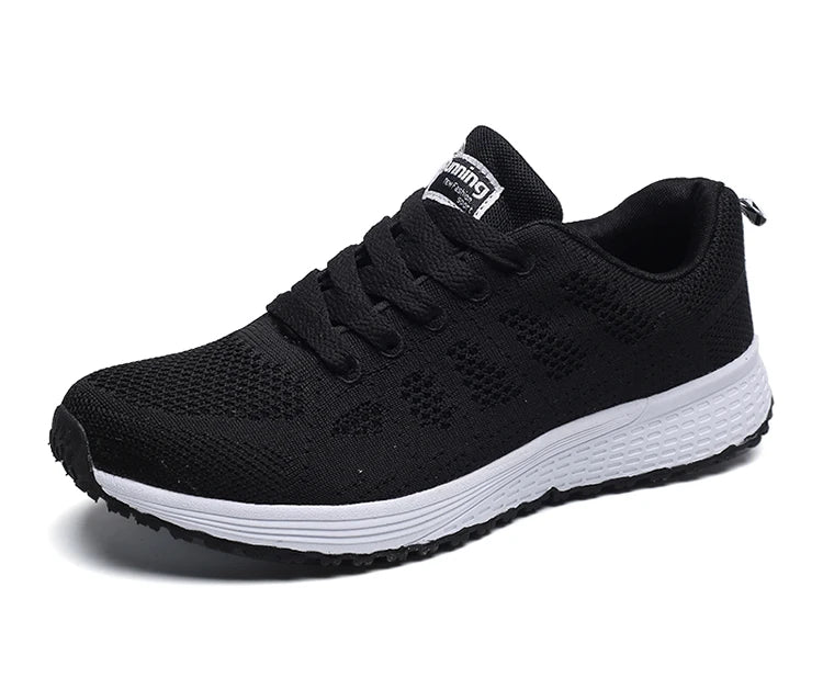 Women's Sneaker 2024 New Fashion Breathable Trainers Comfortable Sneakers Mesh Fabric Lace Up Women's Tennis Shoes For Women
