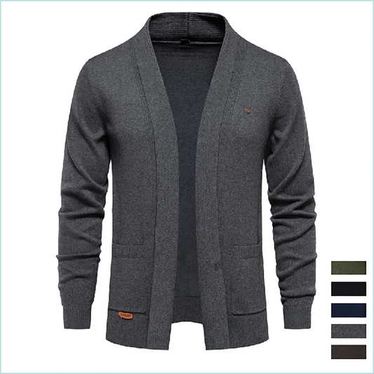 Men's Winter Cotton Cardigan Quality Sweater Fashion Turn Down Collar Knitted Sweaters for Men