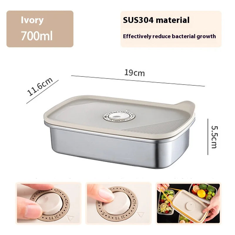 304 SS Airtight Leakproof Containers, BPA-Free - Fridge/Freezer/Microwave Safe, Stackable - Home/Kitchen Lunch Box Fruits/Meals