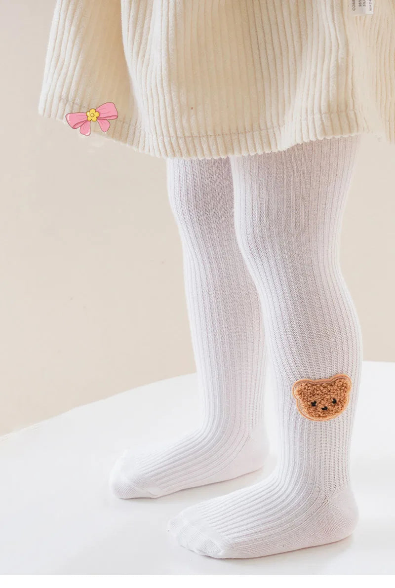 New Autumn Kids Pantyhose Children Cartoon Bear Leggings Girls Outwear Render Pants Girls
