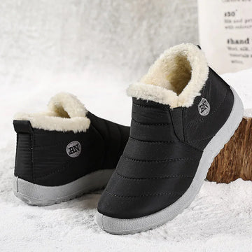 Men's Warm Fur Flat Shoes Waterproof Winter Slip-On Sneakers For Men