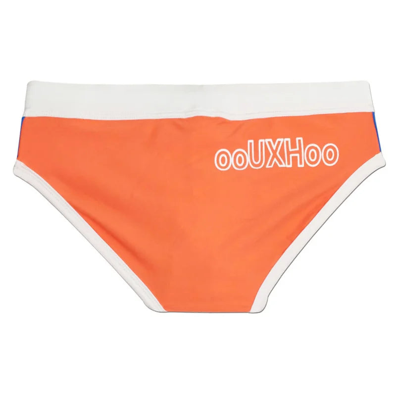 Men’s Printed Swim Briefs – Low Waist Padded Swimsuit for Beach, Pool & Summer Sports