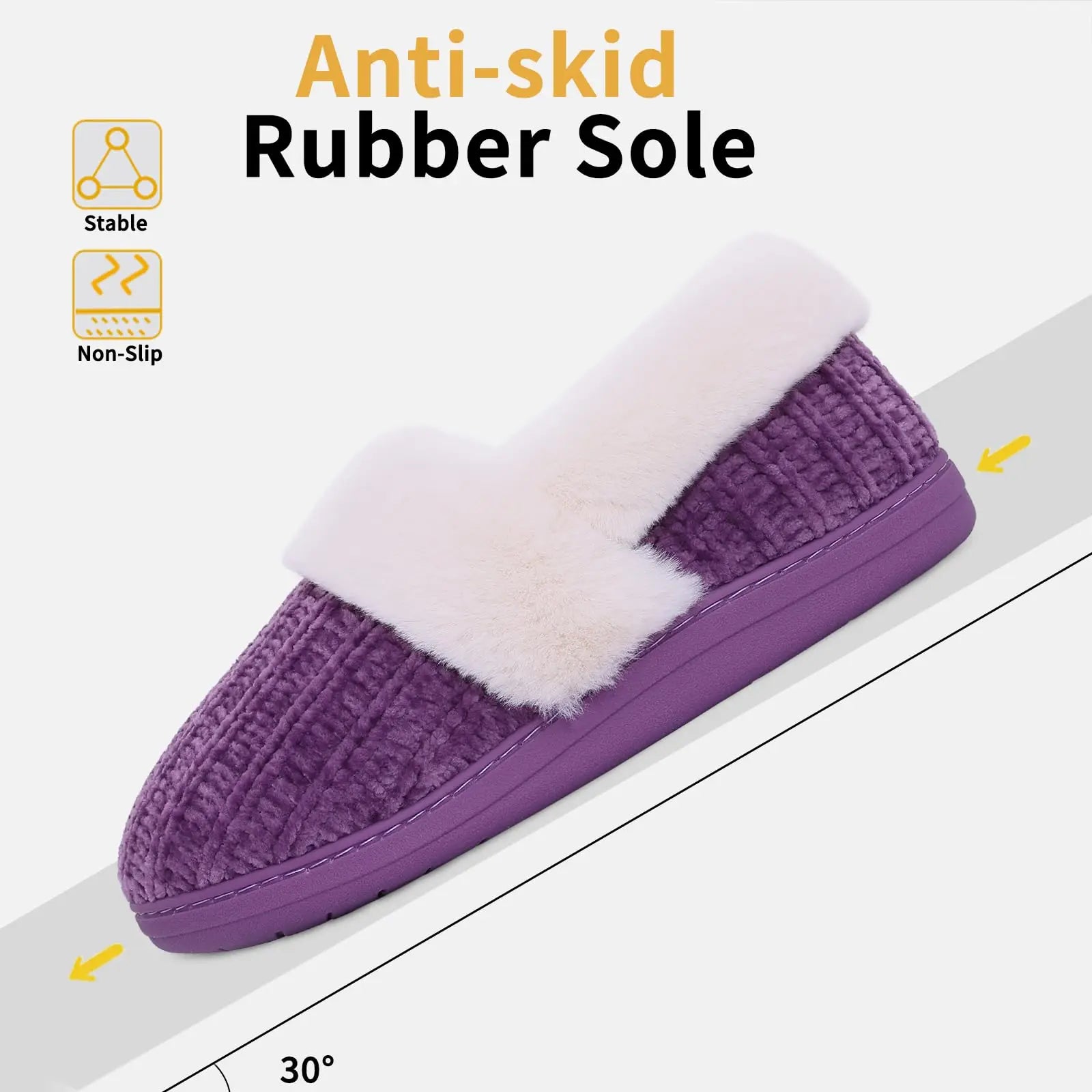 Women's Fuzzy Cosy Indoor Winter Warm Slippers With Anti-Skid Plush Casual Slides and Soft Memory Foam Suitable For Bedroom Ladies Shoes