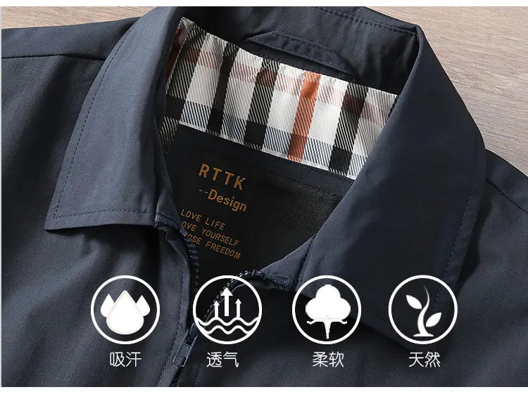 2025 Lente en herfst Nieuwe Amerikaanse retro lange mouwen revers zakelijke casual jas heren slanke veelzijdige dagelijkse jas met ritszak