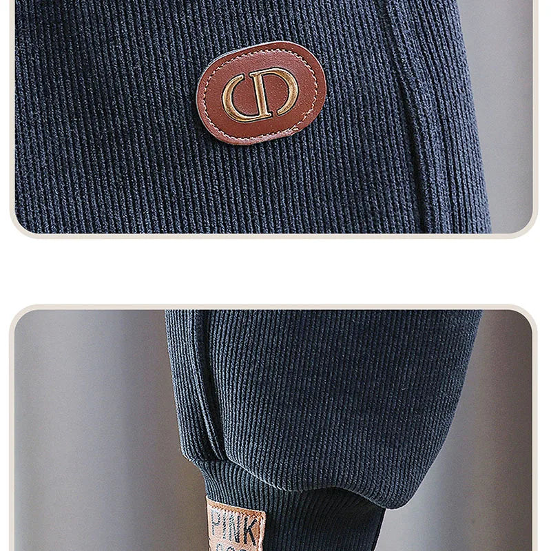 Children's Autumn & Winter Baby Girl Pants Fur Lining Boys Casual Trousers Simple Thick Kid's Pants 0-5Y Unisex