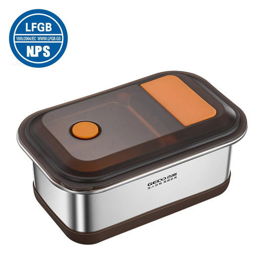 LFGB Certification 304 Stainless Steel Bento Box Well Sealed Crisper Air Exhaust Slight Vaccum Lunch Box for Office and School