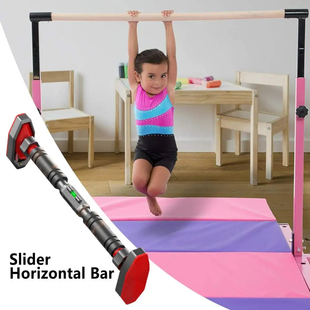 Training Horizontal Bar Non-Slip Telescopic Chin Up Bar Fitness Training Bar Anti-Reversing Sit Up Bar Exercise Equipment