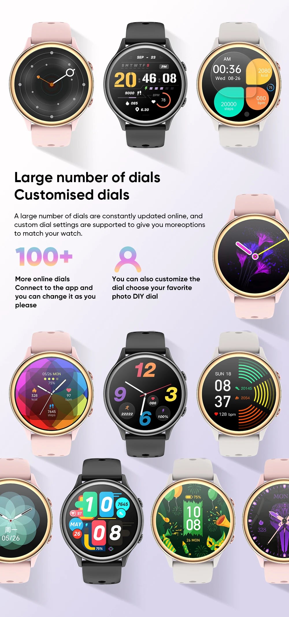 2025 Mini Smart Watch Dames 1,27-inch 360*360 AMOLED HD-scherm IP68 Waterdicht Hartslag Bloedzuurstof Smartwatch - Compatibel met HUAWEI IOS