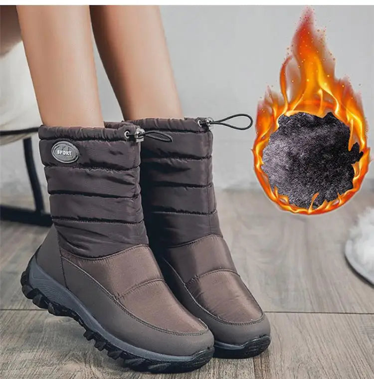 Women Boots Snow Plush Ladies Shoes Waterproof Women Shoes Zipper Boots Ladies Keep Warm Soft Botas Mujer Women's Winter Shoes