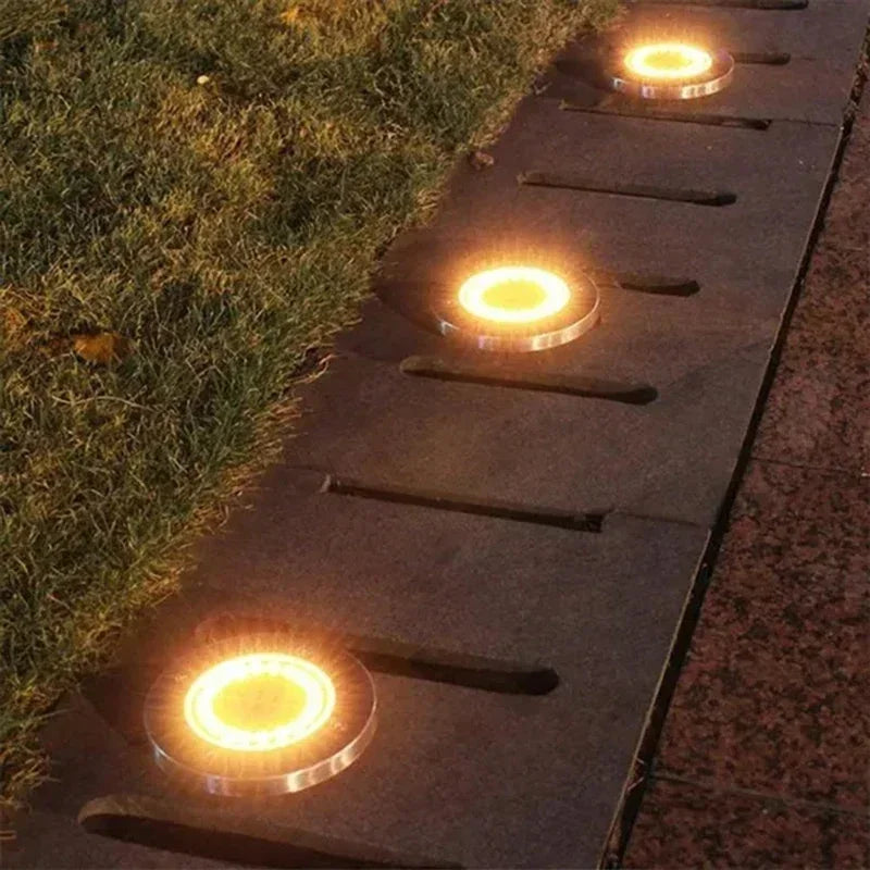 1/4/8-pack zonnelampen voor buiten, 8/20 LED's, schijfvormige ondergrondse lamp, spot, begraven zonnelamp voor huis, tuin, gazon en tuindecoratie