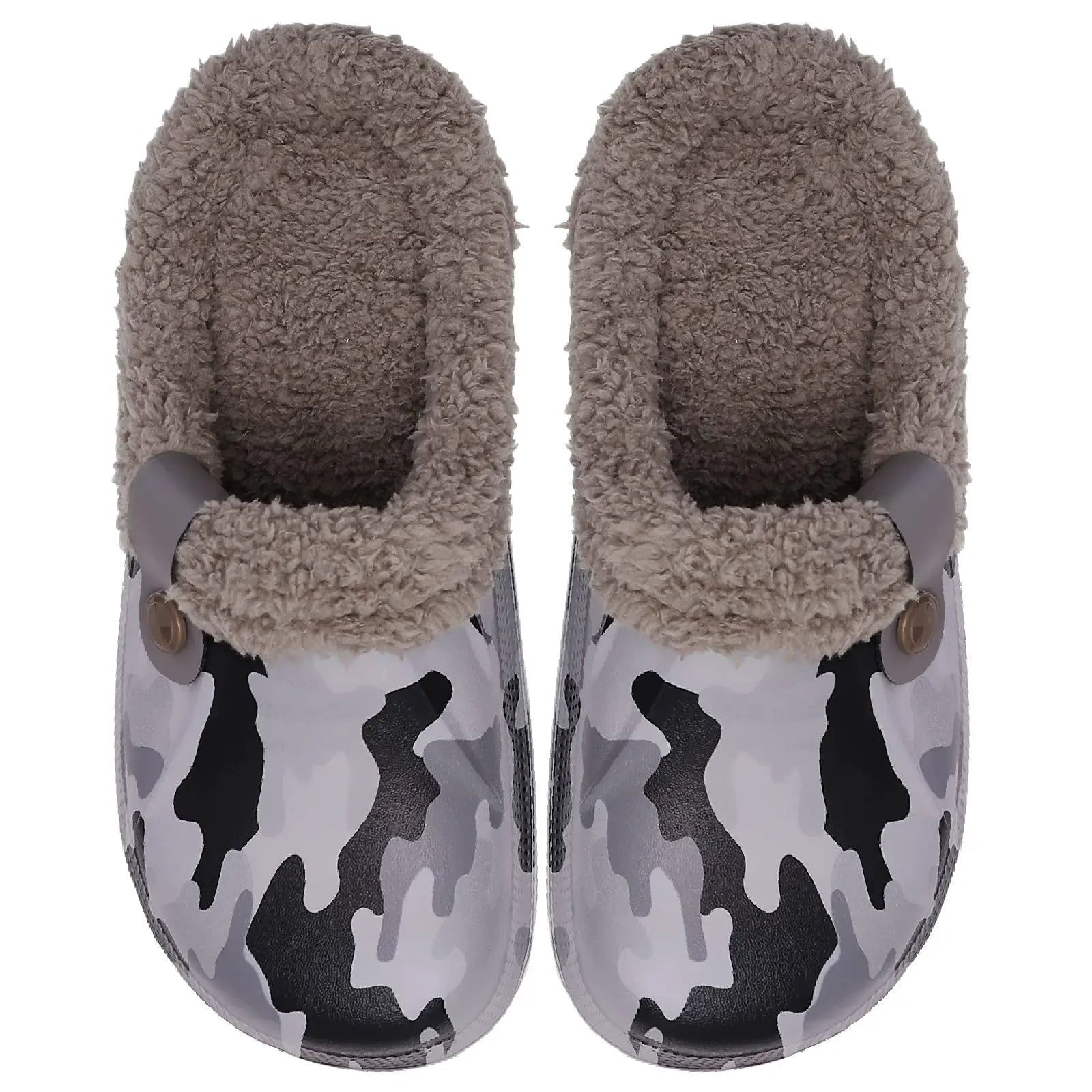 Unisex Plush Garden Winter Slippers Fur Clogs Slippers Non-Slips Cosy Fuzzy Home Slides With Soft Furry Waterproof For Men & Women