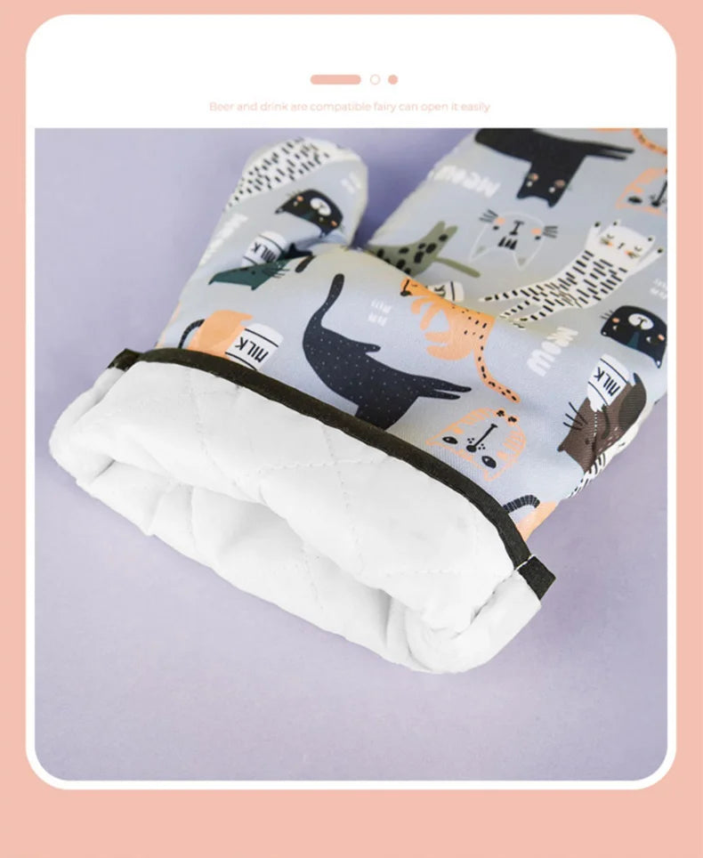 GIANXI Microwave Mitts Gloves  Anti-scald  Heat Resistant Insulation Non-slip Kitchen Tools Oven Mitts Baking Accessories