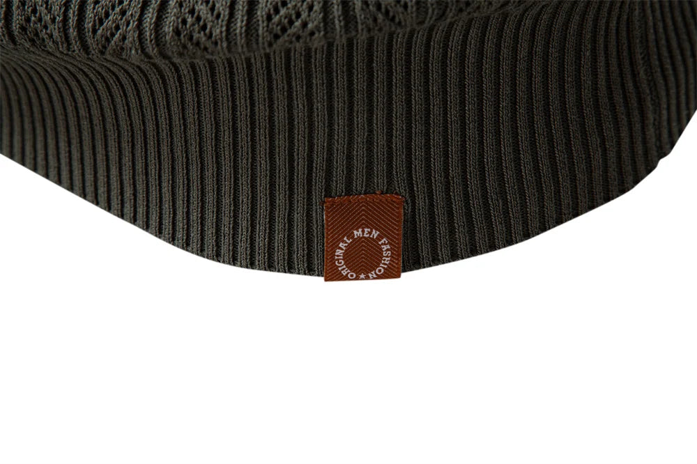 Men's Premium Solid Colour Polo Slim Fit Henley Long Sleeve Luxury Textured Fabric Business Casual Male Polo Shirts