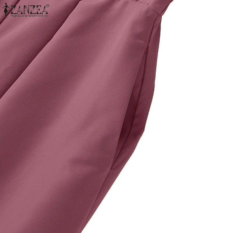 Women Causal 2PCS Pant Sets Loose 3/4 Sleeve Tops Wide Leg Pants 2-Pieces Outfits Solid Colour Fashion Commute Tracksuits