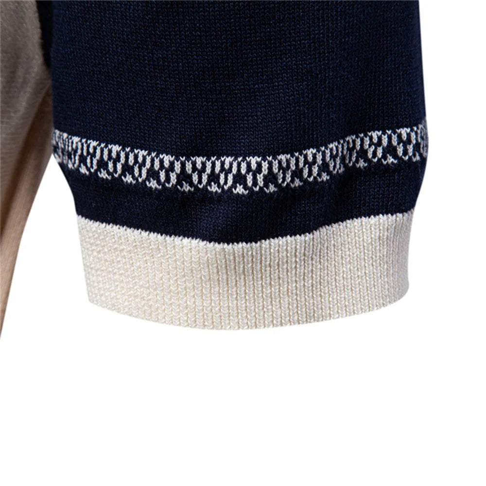 2025 Men's Breathable Striped Contrast Panel Polo Shirt - Lightweight Summer Casual Knit Top with Mesh Inserts