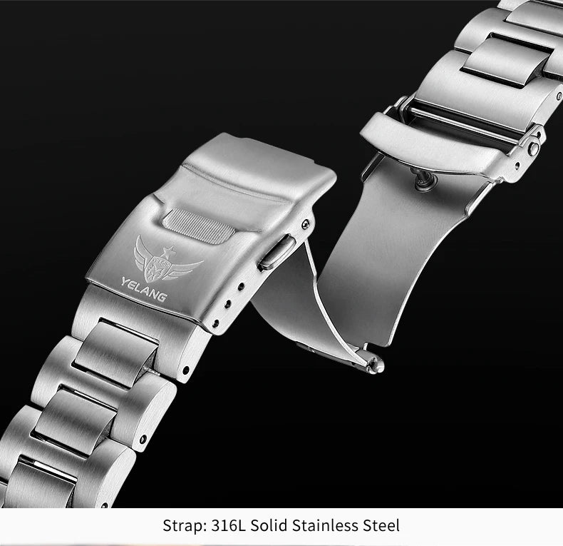 YELANG Watch Men's 44MM Mechanical Wristwatches Luxury Sapphire Glass AR Coated Automatic Watches 10BAR Waterproof Watch For Men