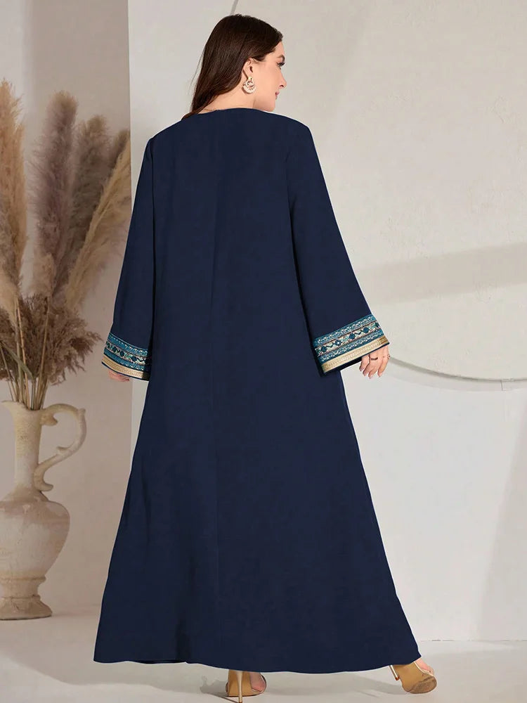 Women's Luxury Elegant V-Neck Mesh Party Evening Maxi Dresses Summer Plus Size Printed Lantern Sleeves Long Dress