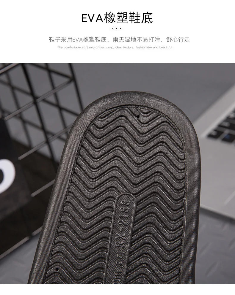 New Style Men Cartoon Pattern Walking Casual Slippers Home House Indoor Casual Sandals Youth Water Slides