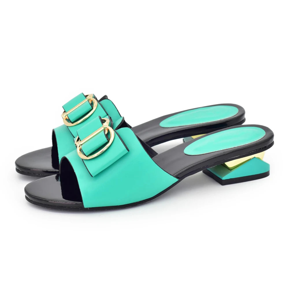 Elegant Italian Women High Quality African Wedding Shoes Lady Summer Autumn Daily Shoes 4cm Rhinestone Ladies Wedding Shoe