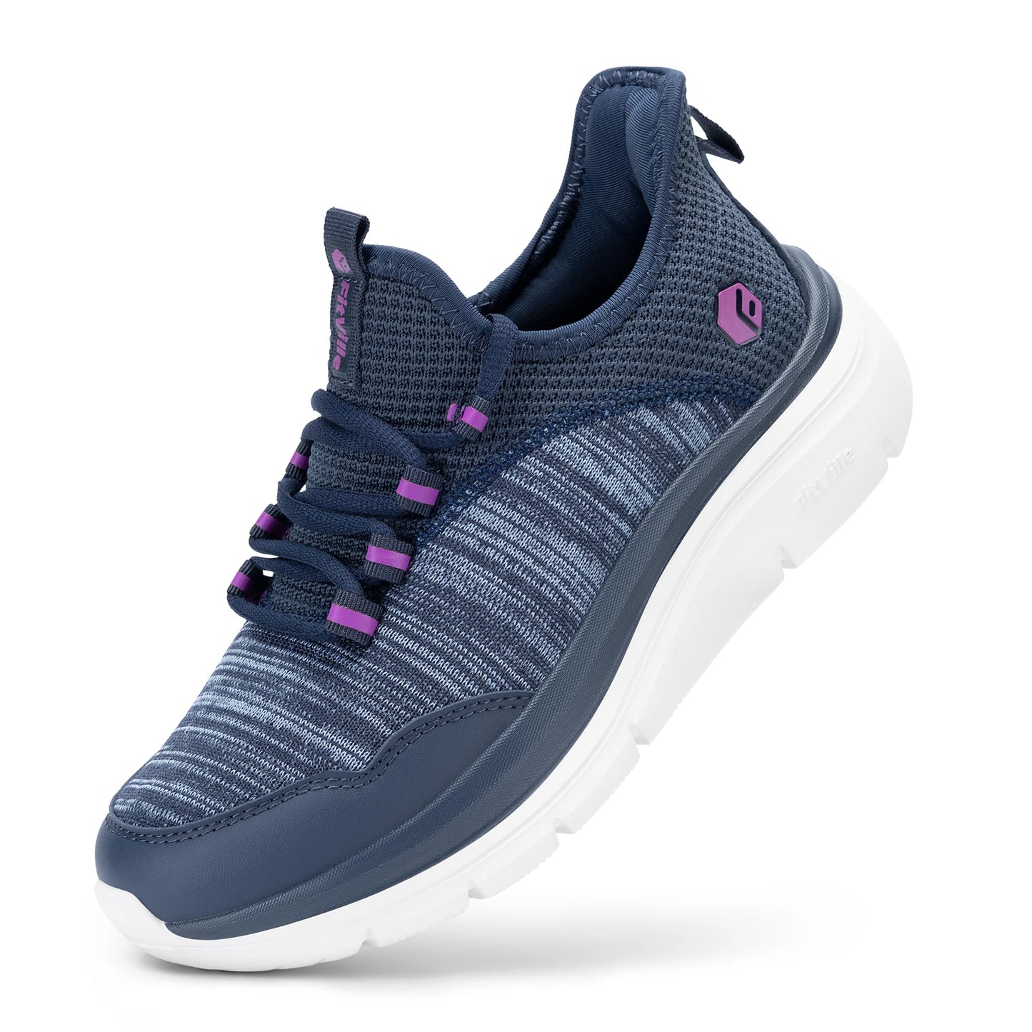 Women's Wide Foot Slip-On Sneakers Hands-Free Running Shoes Walking Shoes for Fat Feet Flat Feet Plantar Fasciitis