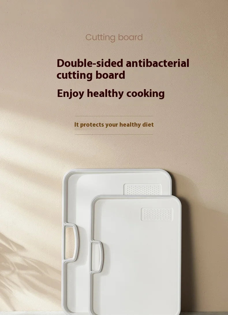 Double-Sided PP Cutting Board - Mold Proof/Antibacterial, BPA Free - Non-Slip/Dishwasher Safe for Veggies/Meat