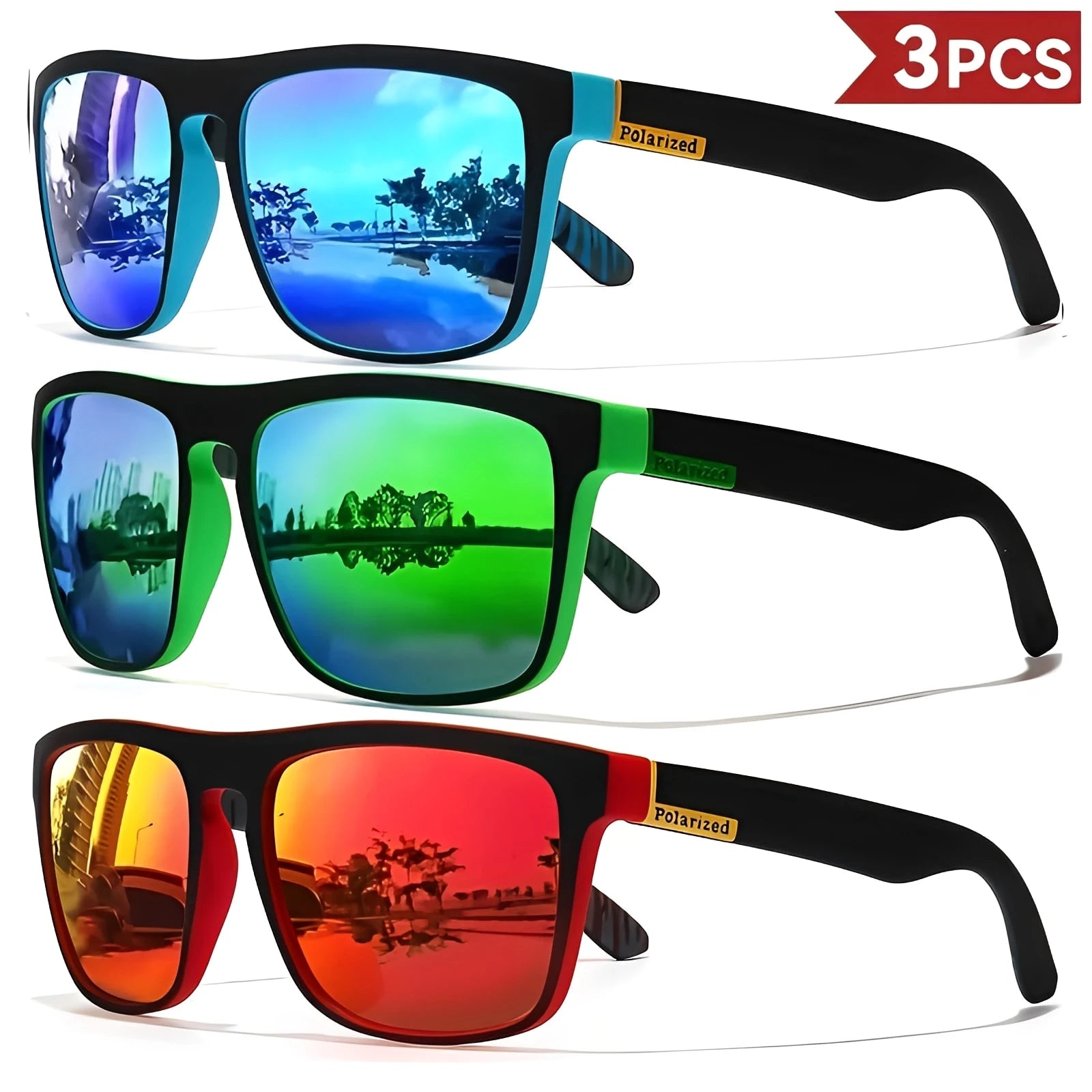 Vintage Square Polarized Sunglasses – UV400 Designer Driving & Fishing Sunglasses for Men & Women