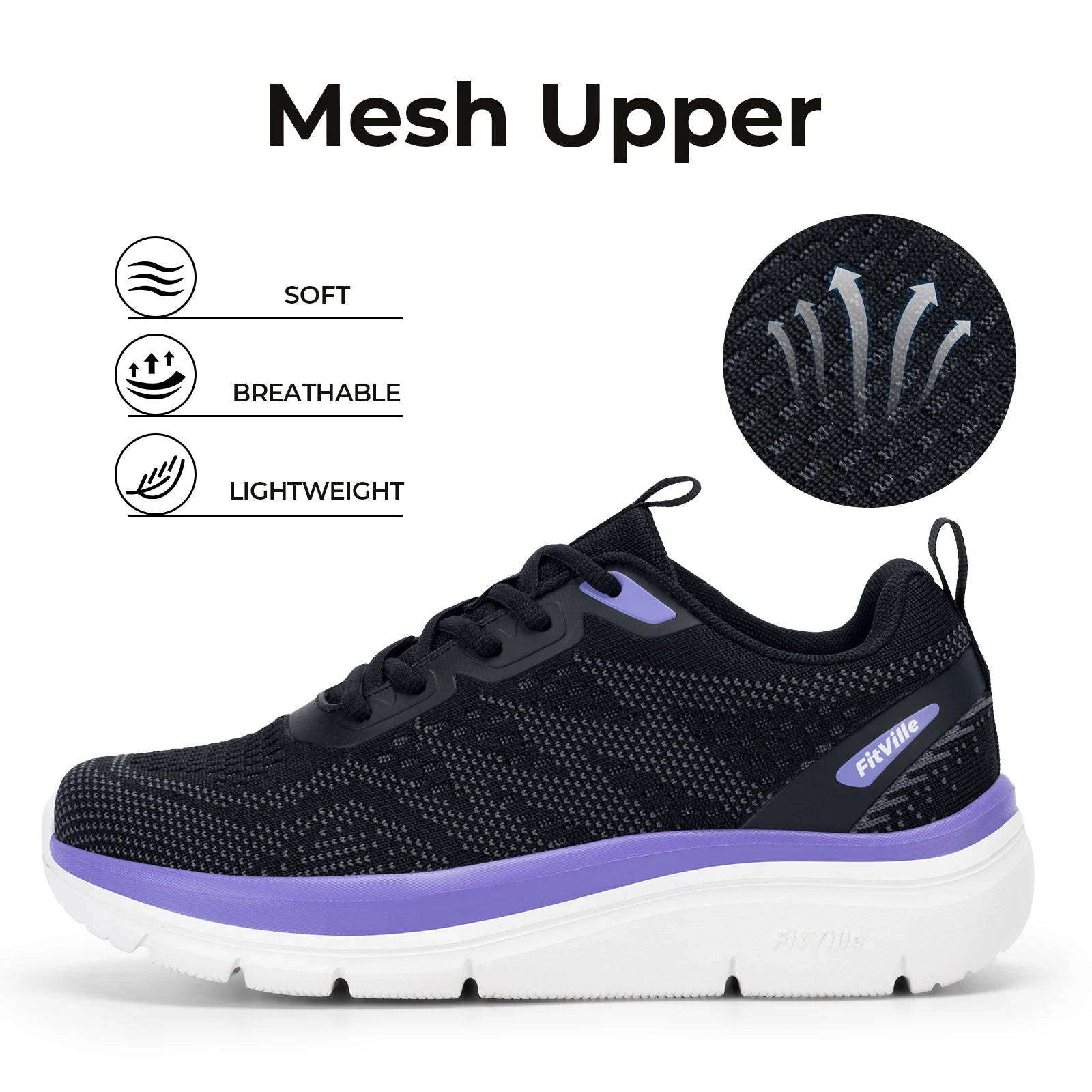 Women's Shoes Wide Width Walking Casual Shoes Thick Sole Lightweight Sneakers for Swollen Feet Relieve Toe Pain