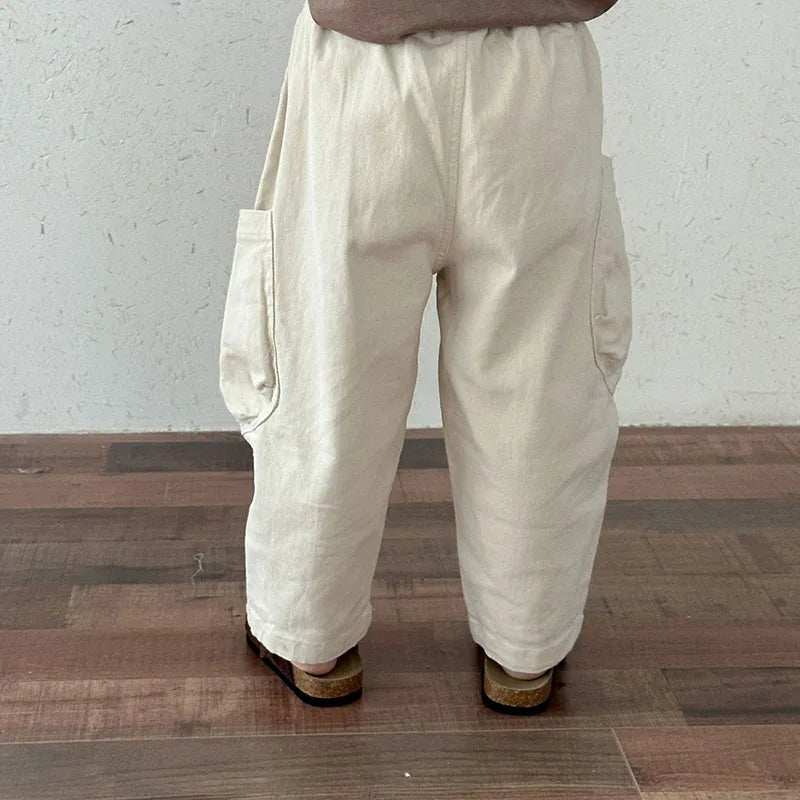 Spring Baby Children's Pants Loose Solid Colour Boys Pants Casual Girls Trousers Kid's Outdoor Pants 1-8Y Unisex