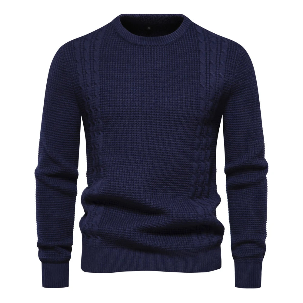 Warm Men's Pullovers Sweater For Autumn and Winter With Solid Colour and Soft Material Casual Classic Sweater For Men