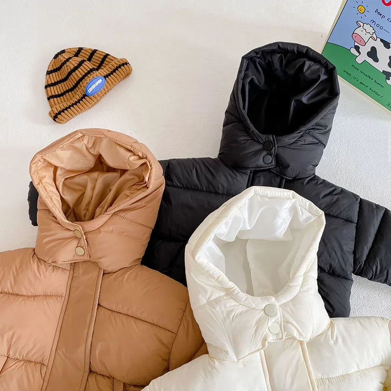 Winter Kids Parkas Korean Style Girls Boys Fur Coat Hoodie Boys Thicken Outerwear 7T Unisex