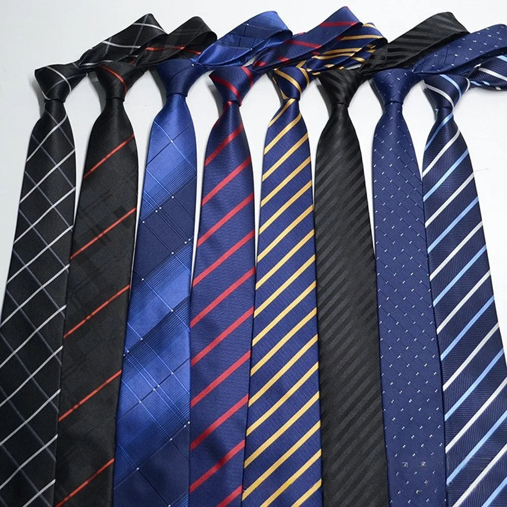 Men's Solid Colour Stripe Floral Jacquard Necktie 7-8cm Width Fashionable Daily Wear Cravat for Wedding Party Gift