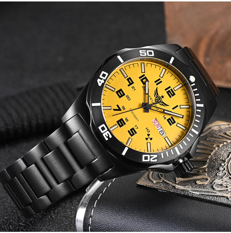 Yelang V1019 44MM Men's Mechanical Automatic Watch NH36 Movement 300M Waterproof Sapphire Lens 10BAR Deep Diving Stainless Steel Watch