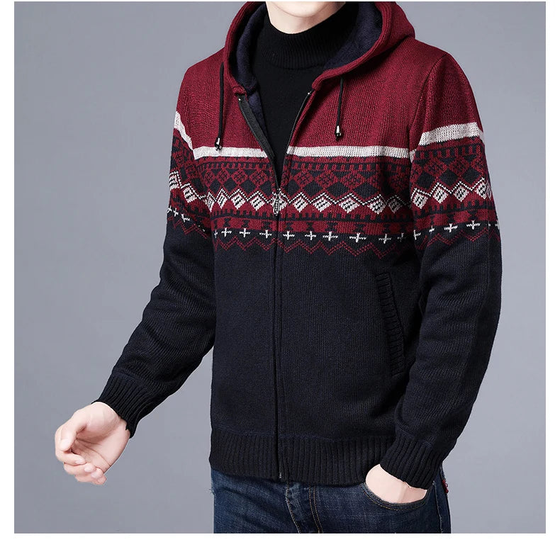 Men's High Quality Hooded Casual Cardigan, Patchwork Jacket, Male Outerwear, and Windbreaker Coats