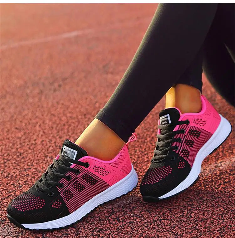2025 New Fashion Women's Sneaker Flat Woman Shoes Mesh Fabric Casual Sneaker Woman Lace Up Tenis Feminino Sneakers For Women