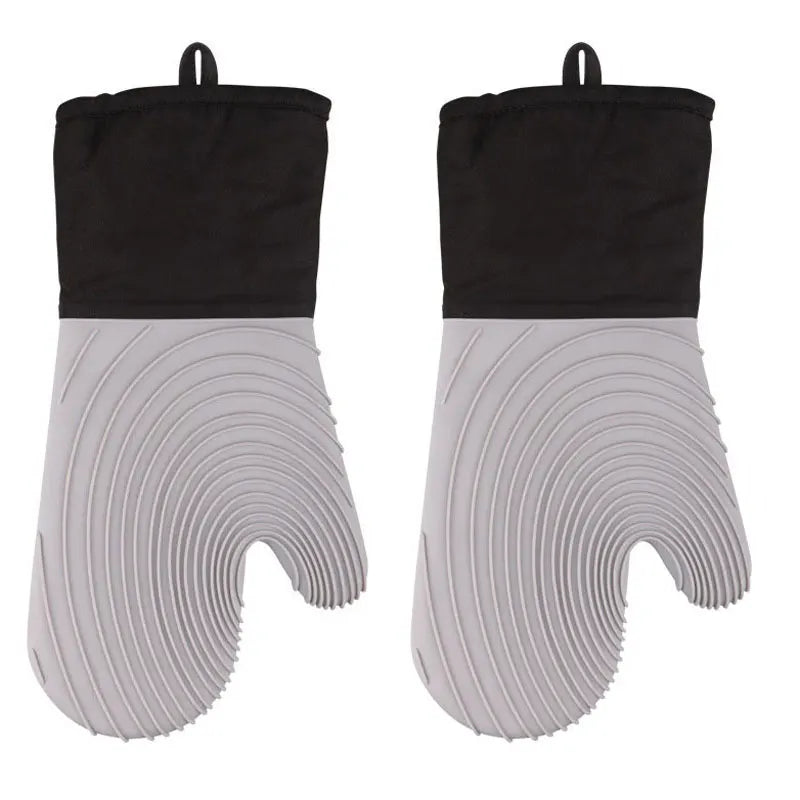 Flexible Silicone Oven Mitts Set For Cooking Kitchen Essentials Extra Long Professional Heat Resistant Gloves Baking Supplies